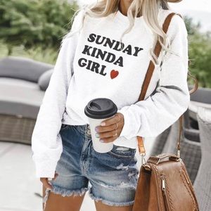 💛 Last 1❗️5🌟Rated Sunday Kinda Girl Sweatshirt